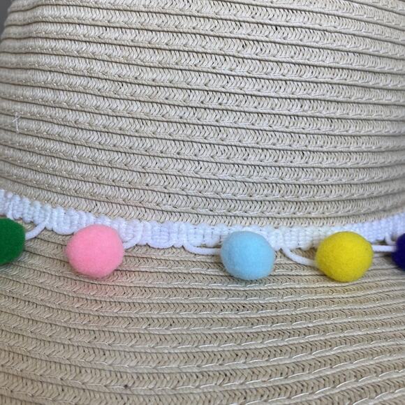Lane Bryant Pom Poms Floppy Straw Hat - Picture 3 of 6